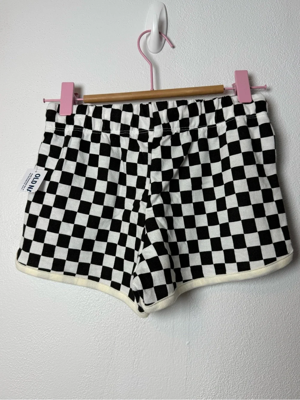 Old Navy Black and White Checkered Athletic Shorts